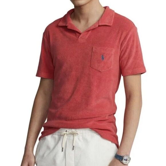 Polo Ralph Lauren Men's Sz Small Red Custom Slim Fit Terry S/S Polo Shirt $95 - Picture 9 of 10